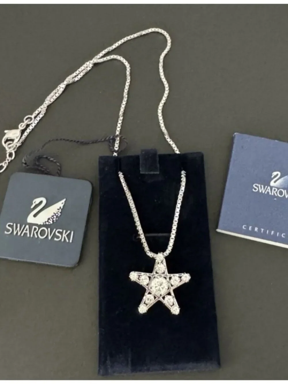 Swarovski Star Pendant Necklace Crystal Silver Tone Chain 2005 Jewelry 877534